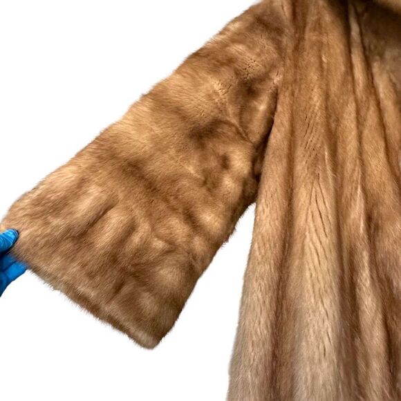MINK COAT FULL LENGTH GENUINE VINTAGE MINK COAT From Hess’s Size Large Excellent - Picture 6 of 16